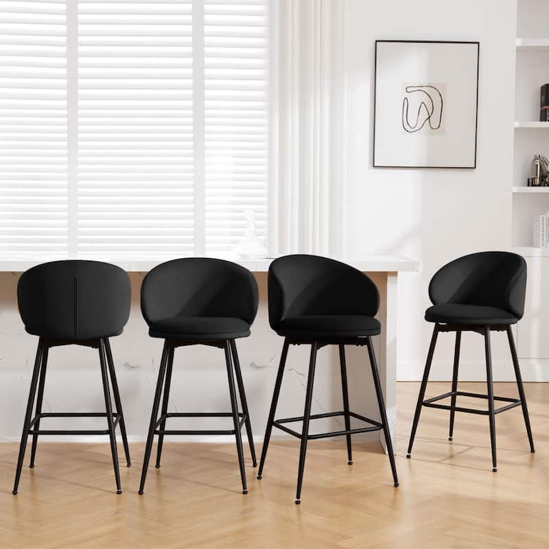 26"/30" Velvet Upholstered Swivel Counter/Bar Stools Set of 2/3