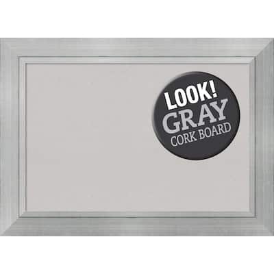 Framed Grey Cork Board, Romano Silver