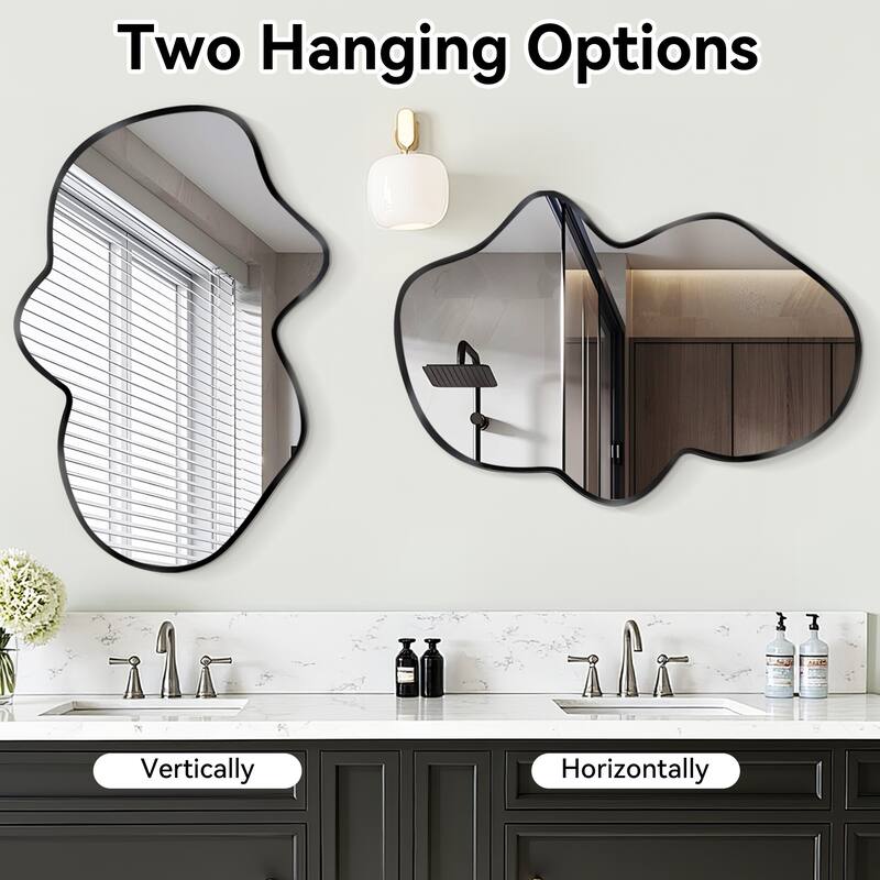 Stylish Aluminum Alloy Framed Irregular Wall Mirror