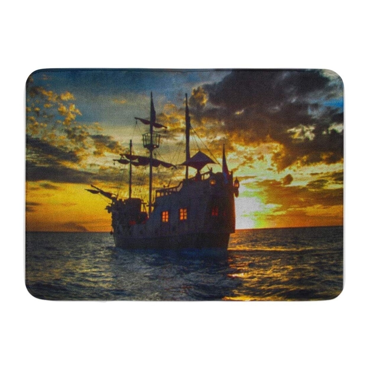 Night The Last Pirate Ship Black Bright Cold Dark Doormat Floor Rug Bath Mat 30x18 Inch Multi Overstock 31775299