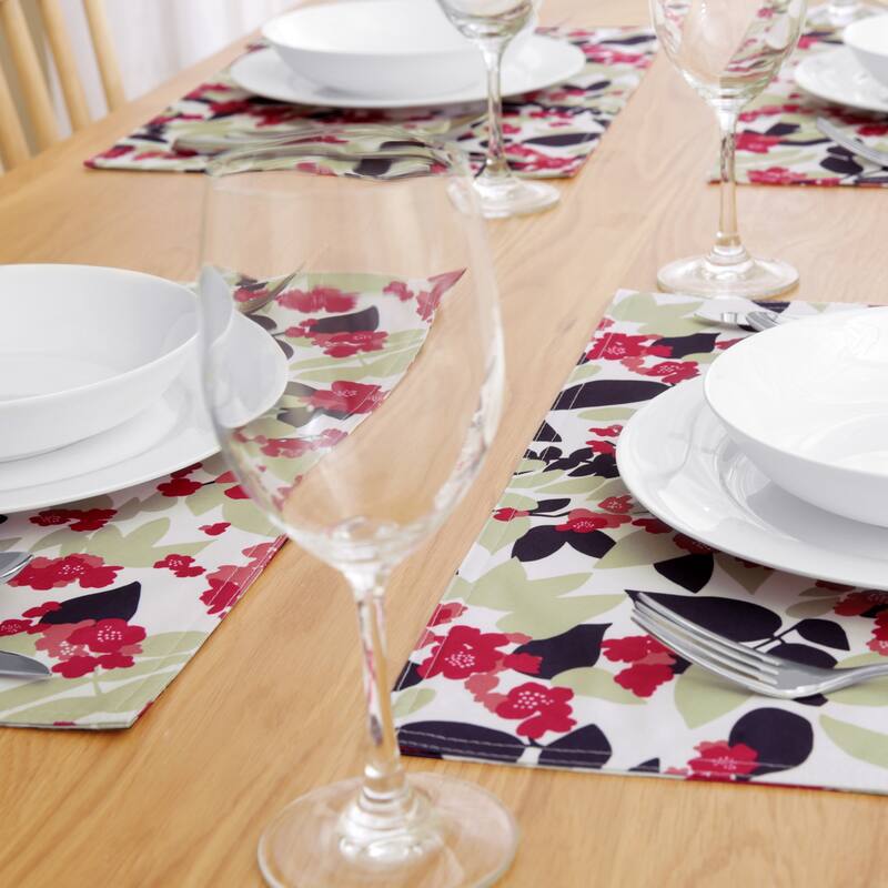 Deconovo Waterproof Oxford Floral Placemats ( Pack of 4)