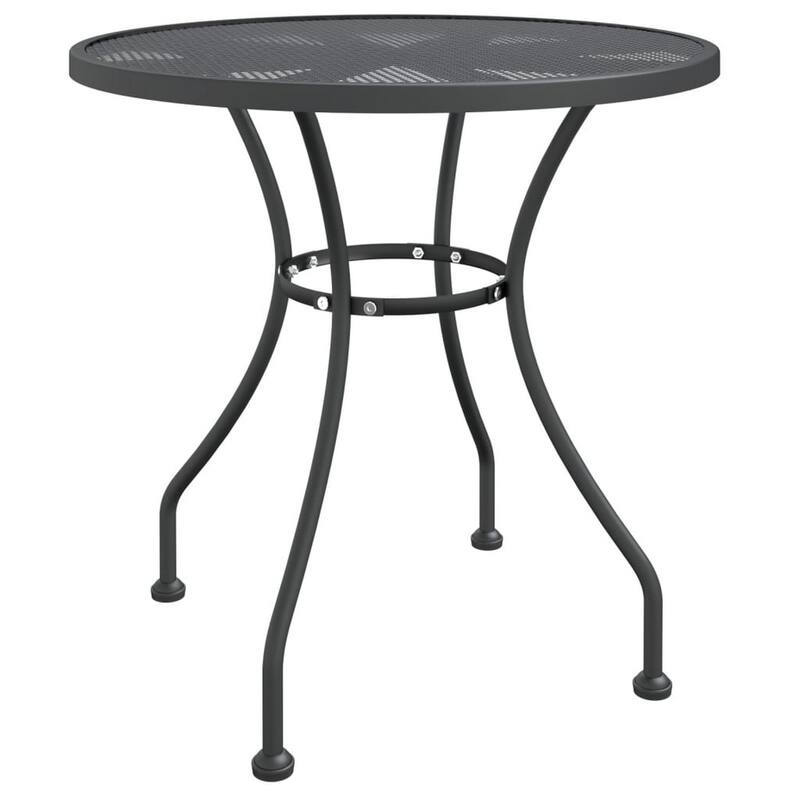 Ian 3 Piece Patio Breakfast Table, 2 Chairs Foldable Set, Black Metal
