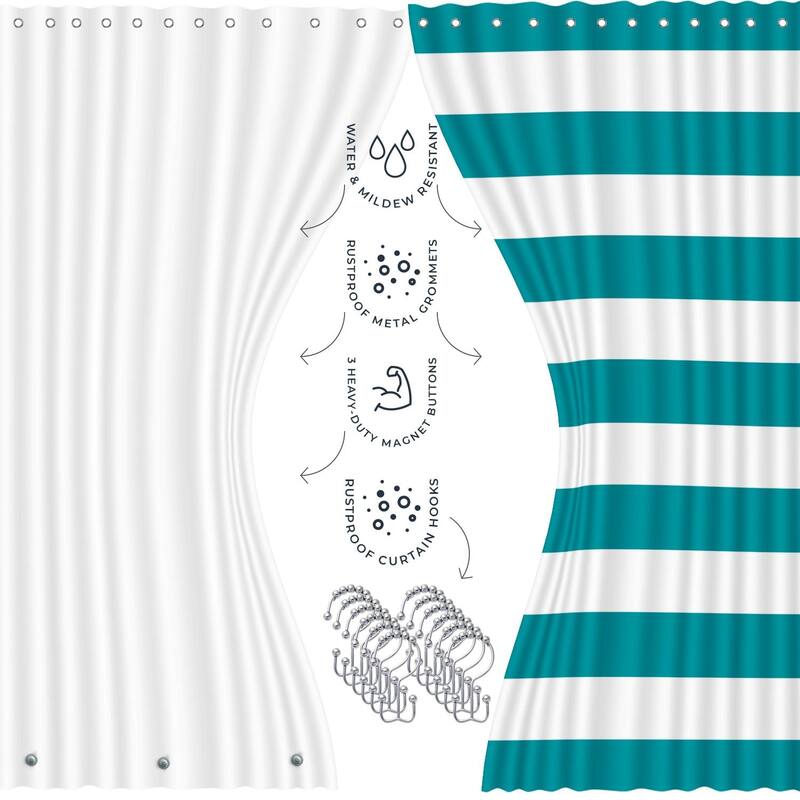 Clara Clark 23 Piece Complete Bathroom Accessories Kit With Shower Curtain and Rug Set