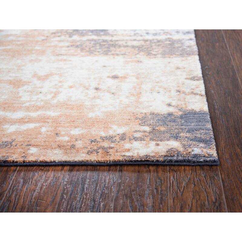 Alora Decor Euphoria Grey and Brown Abstract Wool Rug