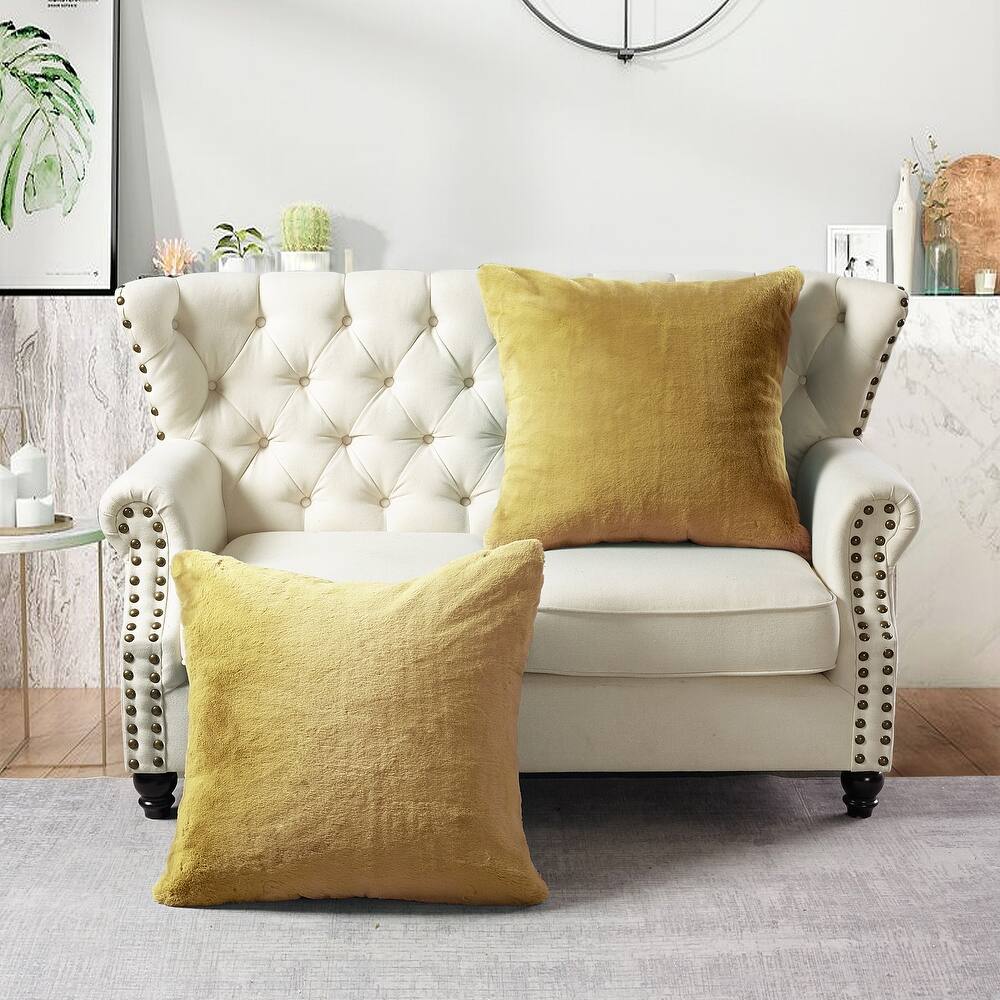 Serenta Heavy Fauxfur Pillow Shell 2 PC Set, NO INSERT