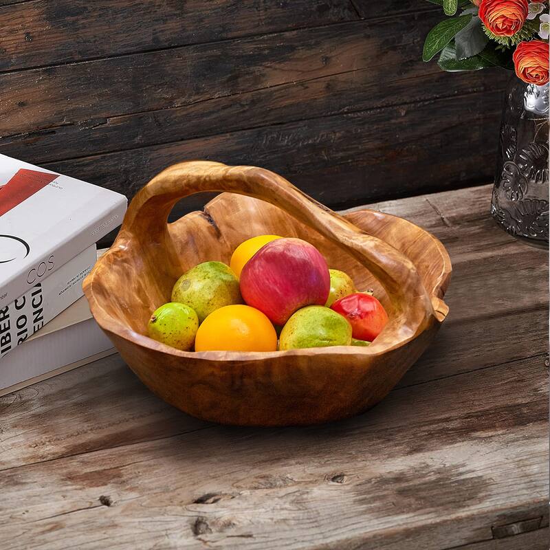 Greenage Cedar Basket with Handle,Perfect for Fruit Display
