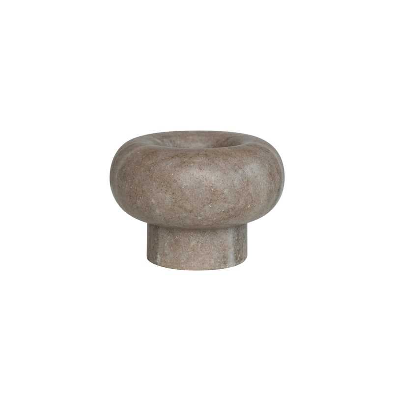 Marble Tealight Holder - 4.0"L x 4.0"W x 3.0"H - Beige - 4.0"L x 4.0"W x 3.0"H