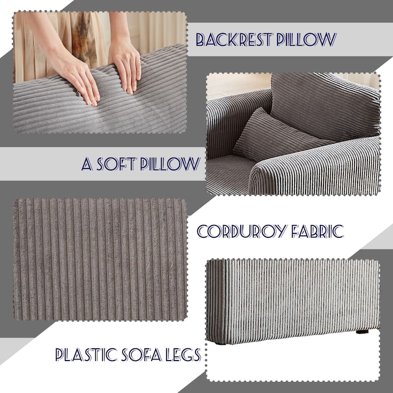 GDFStudio - Emiliano Sofa Set in Premium Corduroy with Elegant Design and Superior Comfort