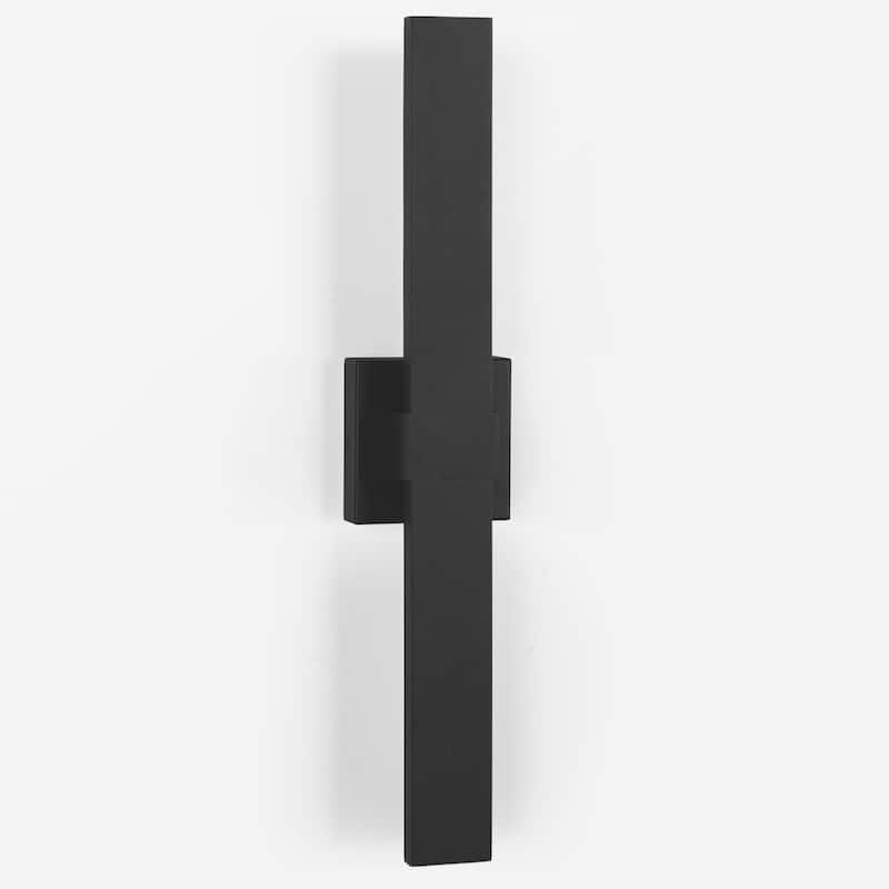 1-Light Black/White Aluminum LED Outdoor Wall Sconce - 31.5in - Black
