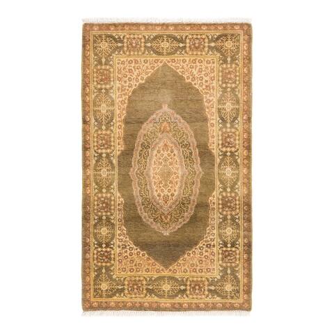 Overton Mogul, One-of-a-Kind Hand-Knotted Area Rug - Green, 2' 6" x 4' 3" - 2' 6" x 4' 3"