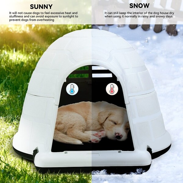 Moasis Plastic Igloo Dog House Insulated Doghouse Puppy Shelter with Air Vents On Sale Bed Bath Beyond 38272415