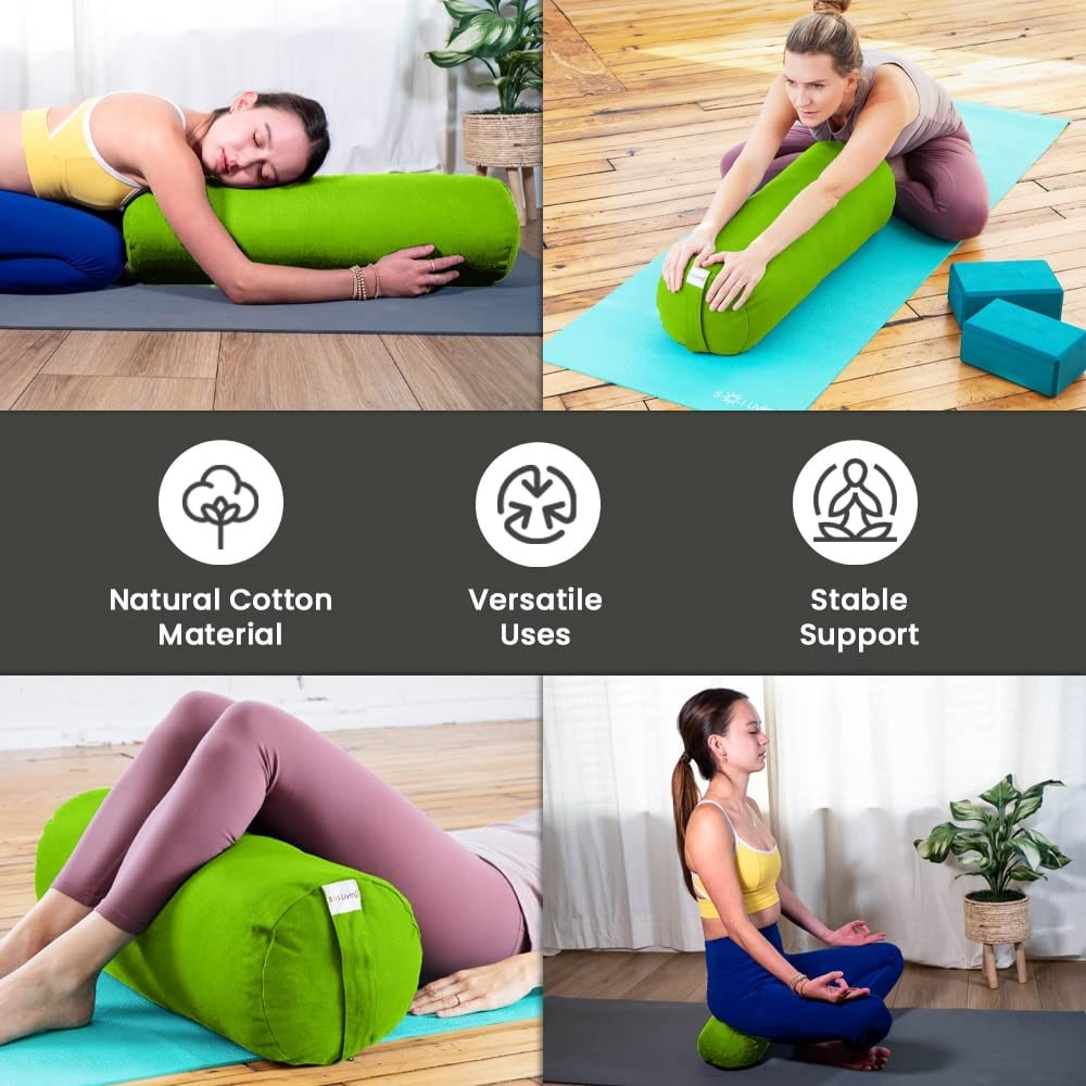 Sol Living Cylindrical Yoga Bolster Meditation Cushion - Cotton