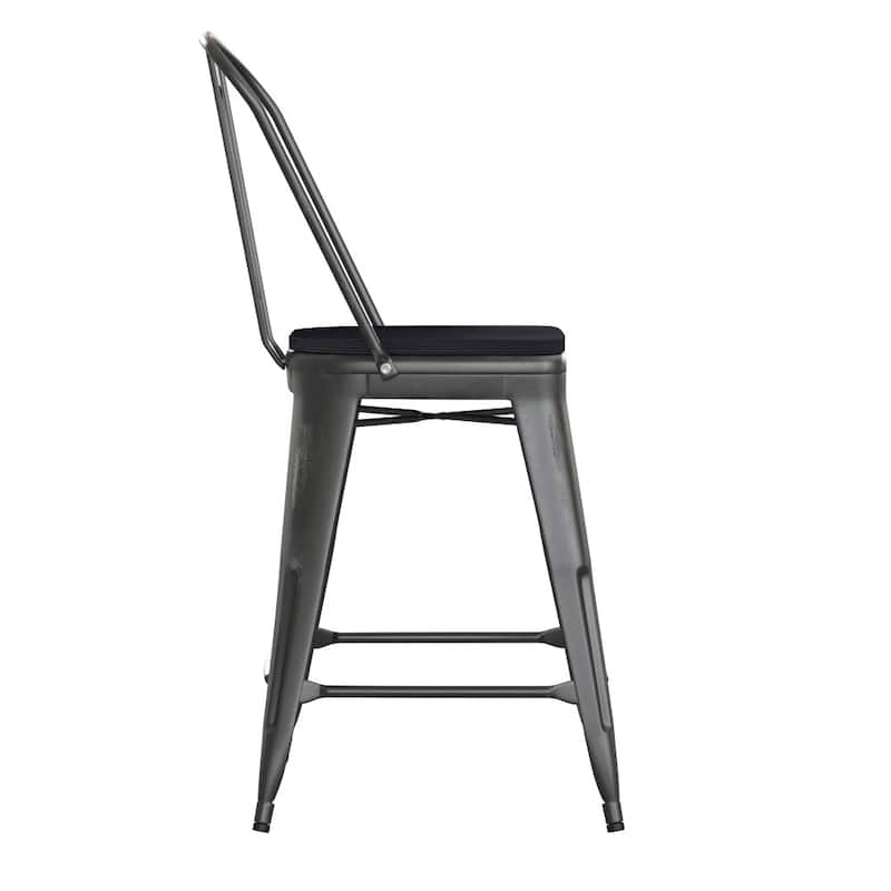 All-Weather Counter Height Stool with Poly Resin Seat