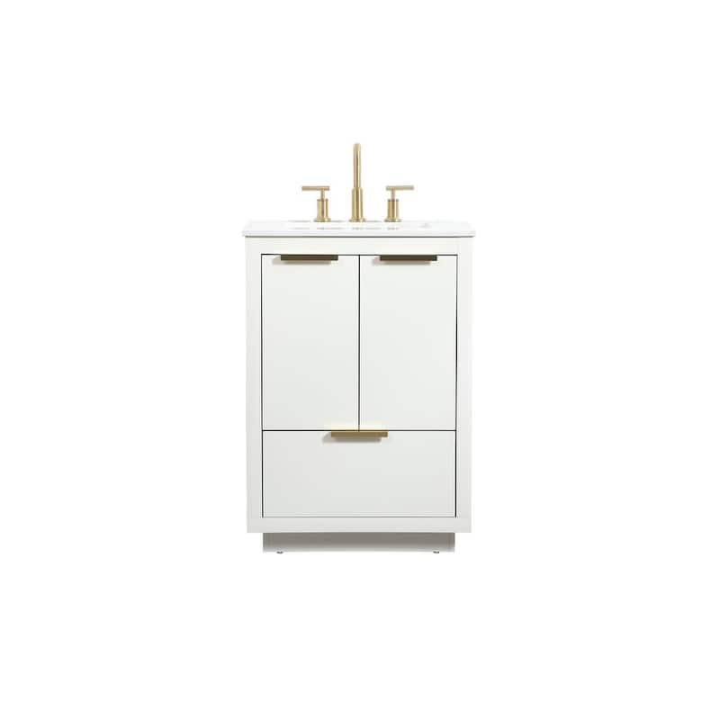 Elegant Lighting VF19424 Blake 24" Free Standing Single Basin Vanity - White - Colored