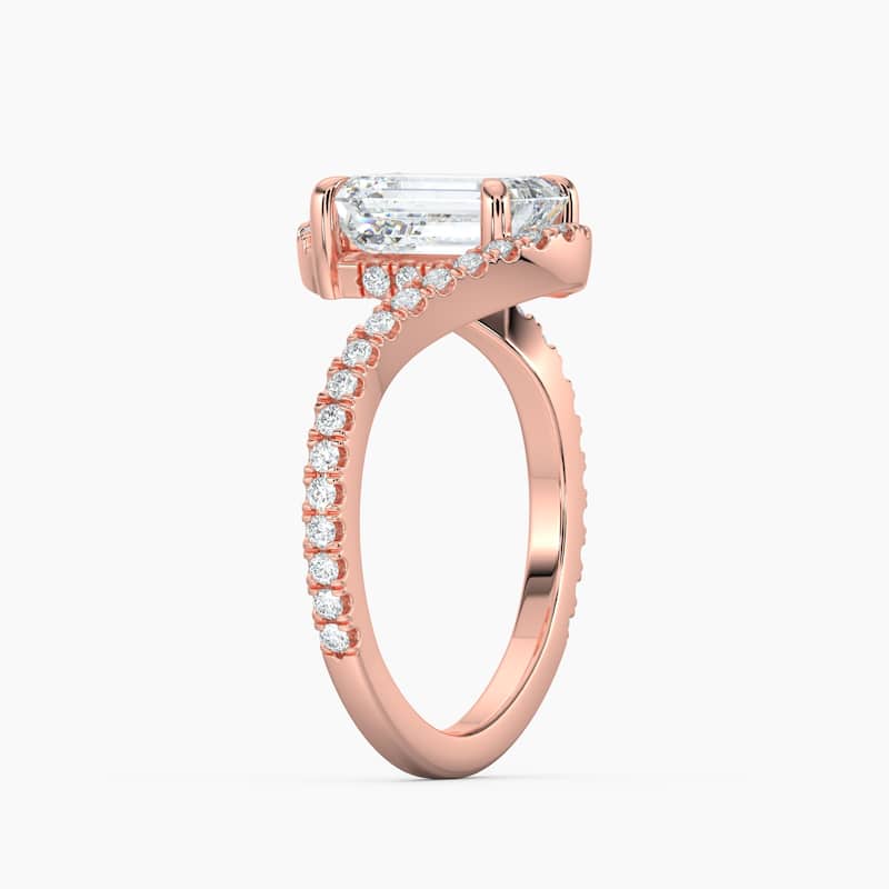 Auriya 14k Gold Emerald-cut Lab Grown Diamond Bypass Engagement Ring 1.00 to 5.00 ct. tw. (F-G, VS)