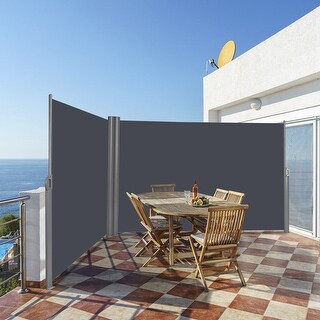 Shop Gymax 237 X 63 H Patio Retractable Double Folding Side