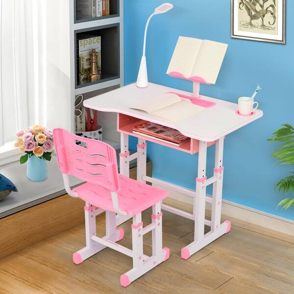 Children's Study Desk Chair Set Multifunctional Study Table With Book Stand 34594726