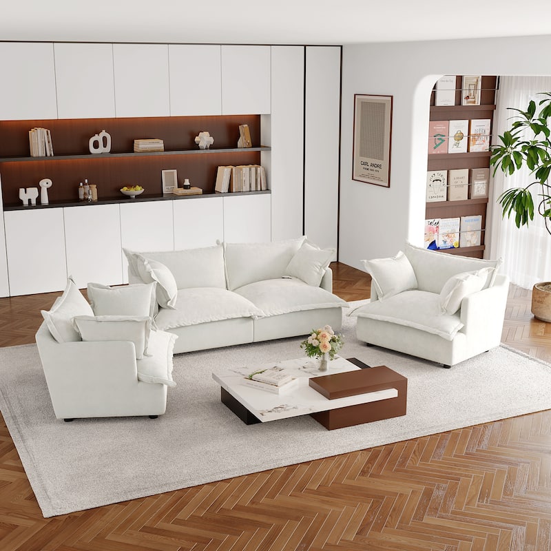 Double Layer Cushion Comfy Cloud Modular Sectional Sofa Set