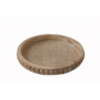 Round Decorative Wood Tray
