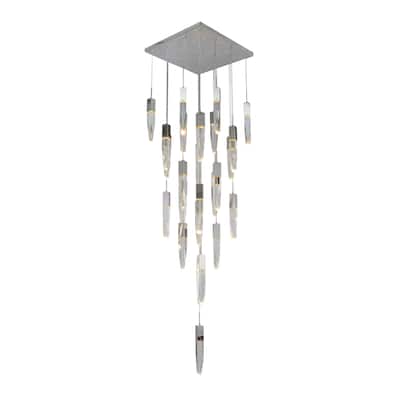 Chrome Chandelier With Clear Crystals