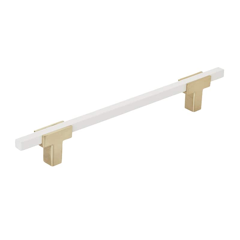 Urbanite 6-5/16 in (160 mm) Center-to-Center Brushed Gold/White Cabinet Pull - 6.3125