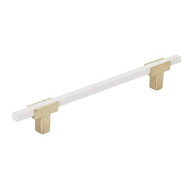 Urbanite 6-5/16 in (160 mm) Center-to-Center Brushed Gold/White Cabinet Pull - 6.3125