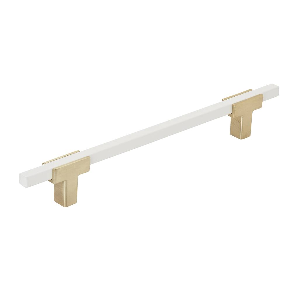 Urbanite 6-5/16 in (160 mm) Center-to-Center Brushed Gold/White Cabinet Pull - 6.3125