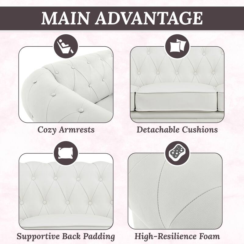 Elegance Chesterfield Mid-Century Modern Sofa, Loveseat & Chair – Luxurious Comfort for Cozy Living Rooms