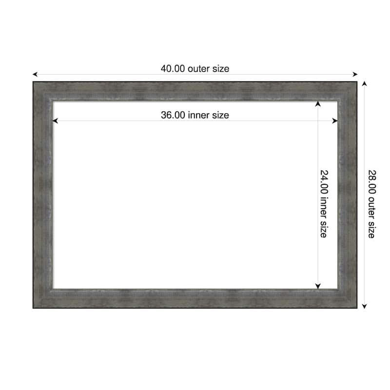 Amanti Art Forged Pewter Framed Dry Erase Magnetic Board - 40 x 28 in