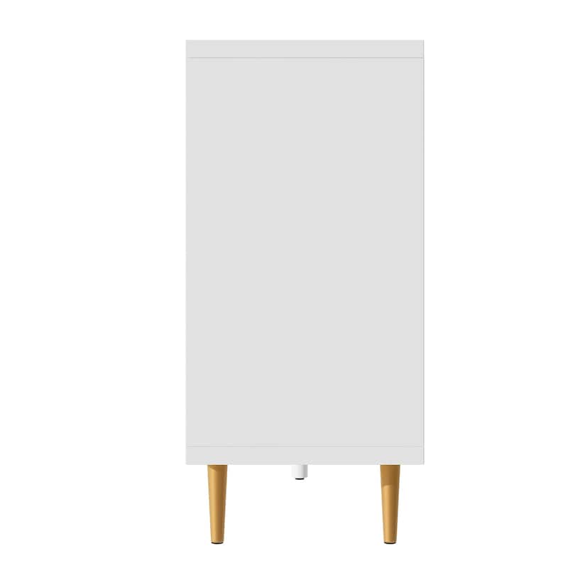 White 65" Modern TV Stand with Doors & Adjustable Shelves for TVs Up to 70"