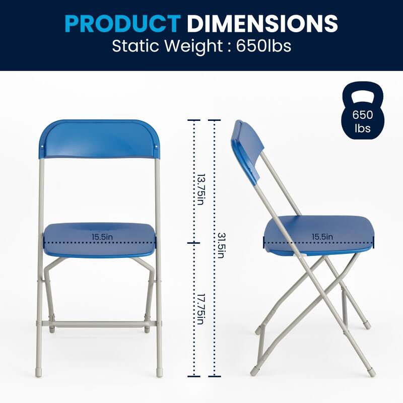 Plastic Folding Chair - 650LB Weight Capacity - Event Chair