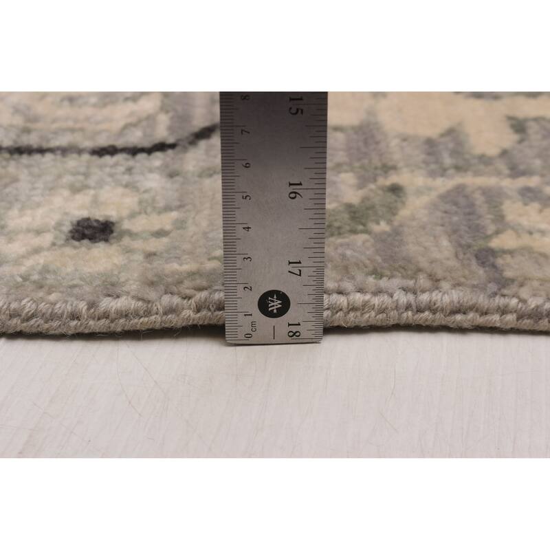 ECARPETGALLERY Hand-knotted Modern Oushak Light Grey Wool Rug - 7' 11" x 8' 11"