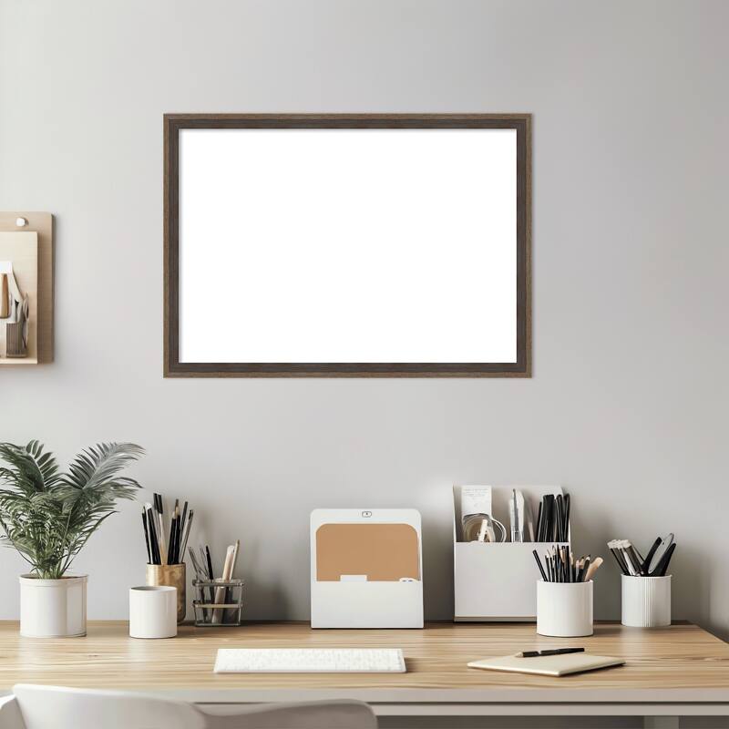 Amanti Art Hardwood Wedge Mocha Framed Dry Erase Magnetic Board
