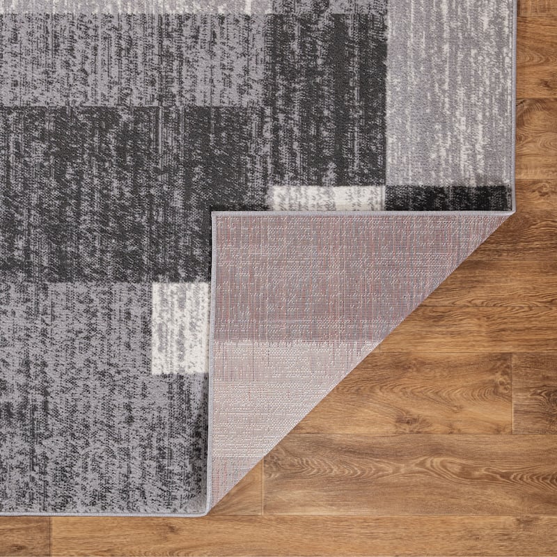 World Rug Gallery Modern Geometric Boxes Area Rug
