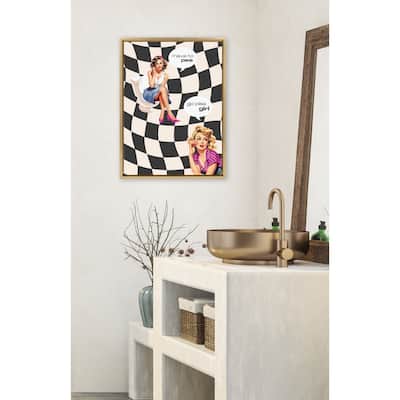 Kate and Laurel Sylvie Go Girl Black Framed Canvas by Honey Island