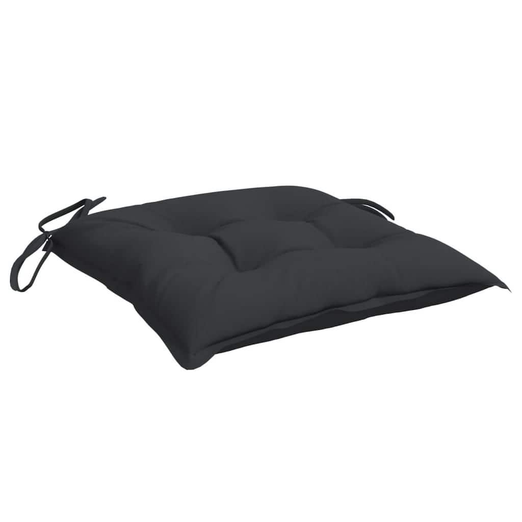 Zia 4pc Outdoor Patio Cushions for Chair, Tufted, Black Oxford Fabric