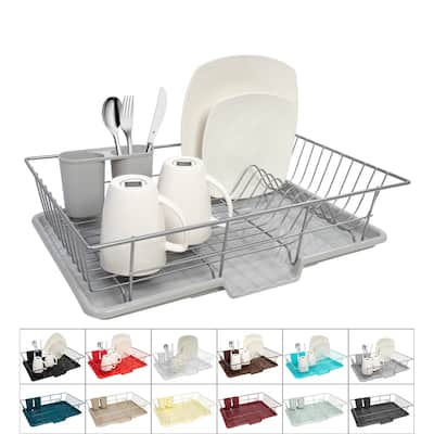 Sweet Home Collection 3-Piece Kitchen Sink Dish Drainer Set