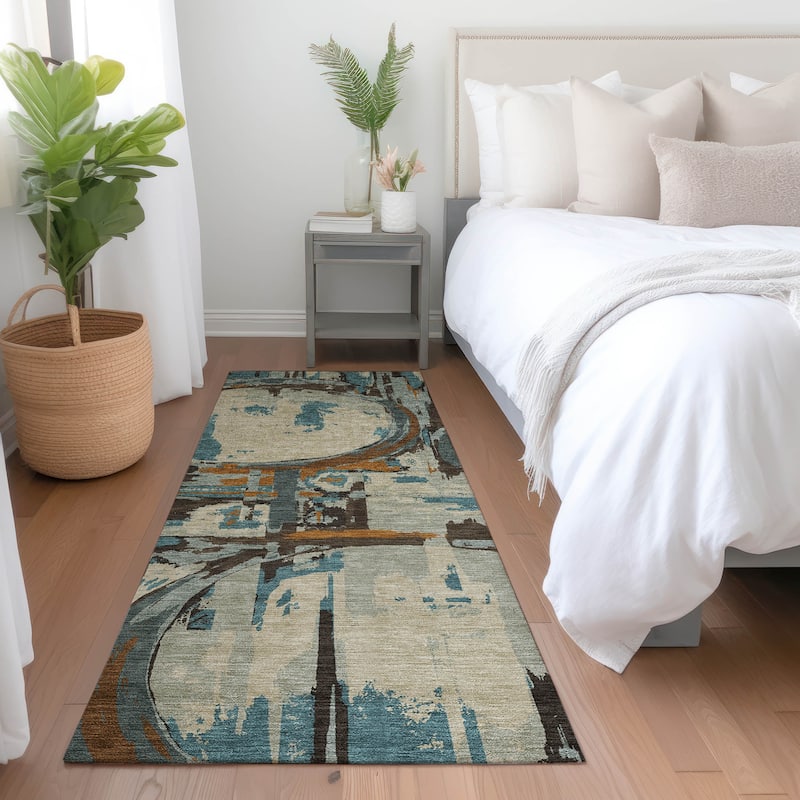 Machine Washable Indoor/ Outdoor Chantille Contemporary Rug