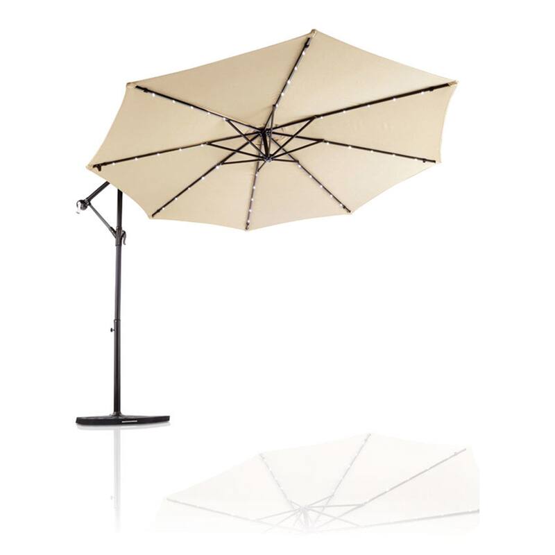 Living Accents 10 ft. Tiltable Tan Offset Umbrella