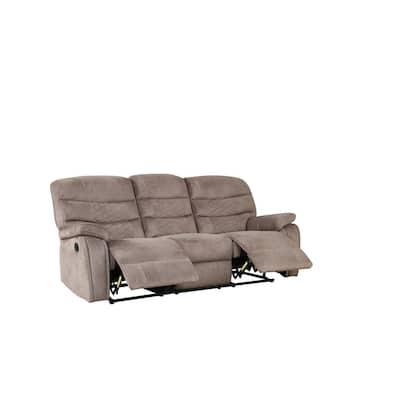 Light Brown Microfiber Reclining Sofa - 40" x 82" x 38"