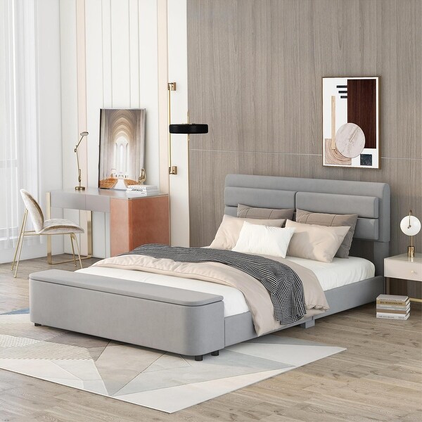 Wanda platform king bed with storage footboard discount