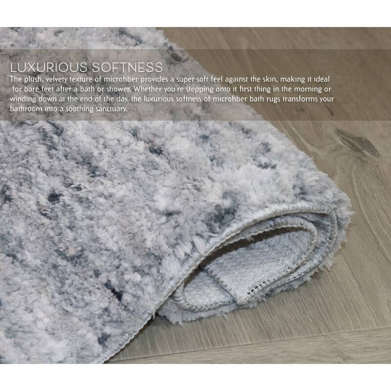 Home Weavers Cloud Comfort 100% Microfiber Bathroom Rug Non Slip Bath & Water Absorbent Soft Bath Mat 4 PC Set