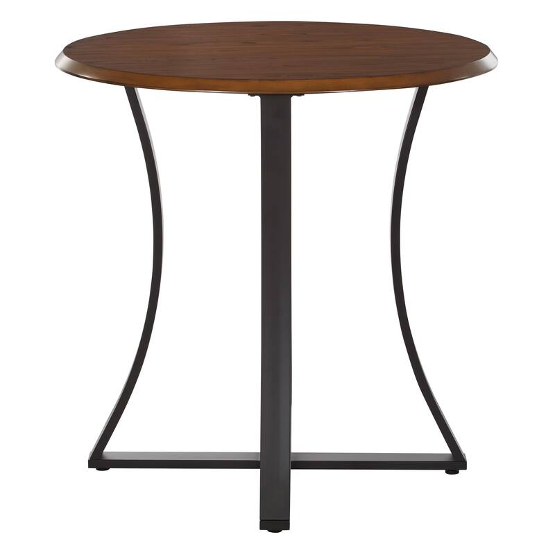 3-Piece 36" Round Top Counter Height Dining Table with 2 Faux Leather Stools