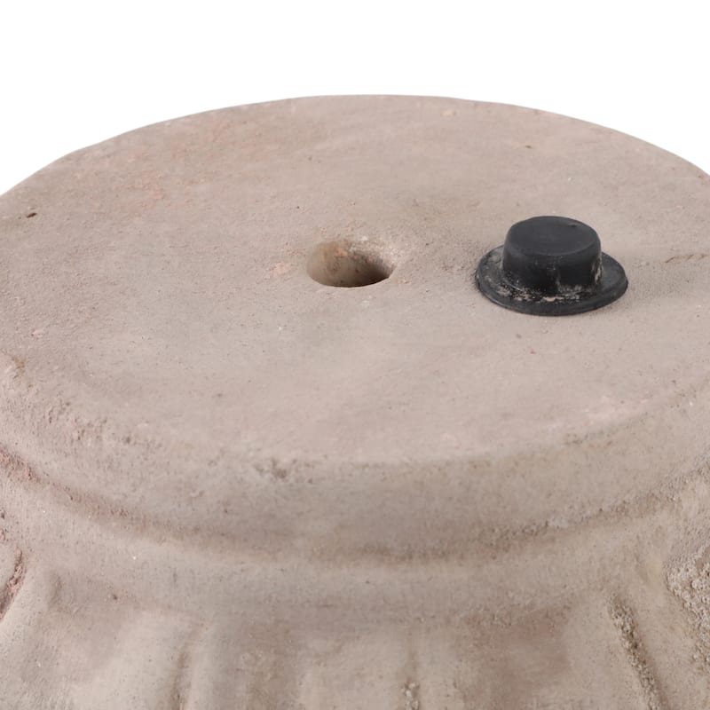 Pottery Clay Planters with Petal Ribbed Detailing (Set of 3) - 15" x 15" x 13"