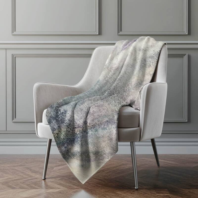 Premium Machine Washable Contemporary Glam Sherpa Throw Blanket - Ivory - 4'2" x 5'10"