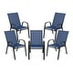 preview thumbnail 15 of 35, 5 Pack Outdoor Stack Chair with Flex Comfort Material - Patio Stack Chair