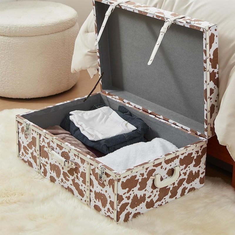 Texture® Brand Trunk - Moo Cow White/Brown by DormCo