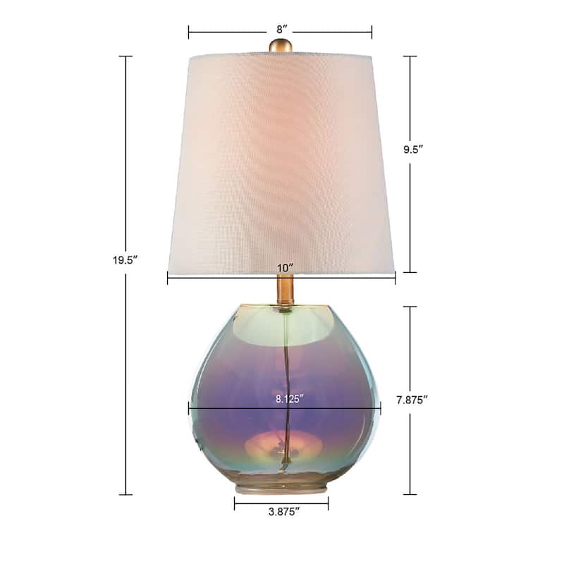 Ranier Iridescent Glass Table Lamp for living room,bedroom,and dining room