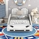 preview thumbnail 13 of 17, Twin Size Race Car-Shaped Platform Bed with Wheels