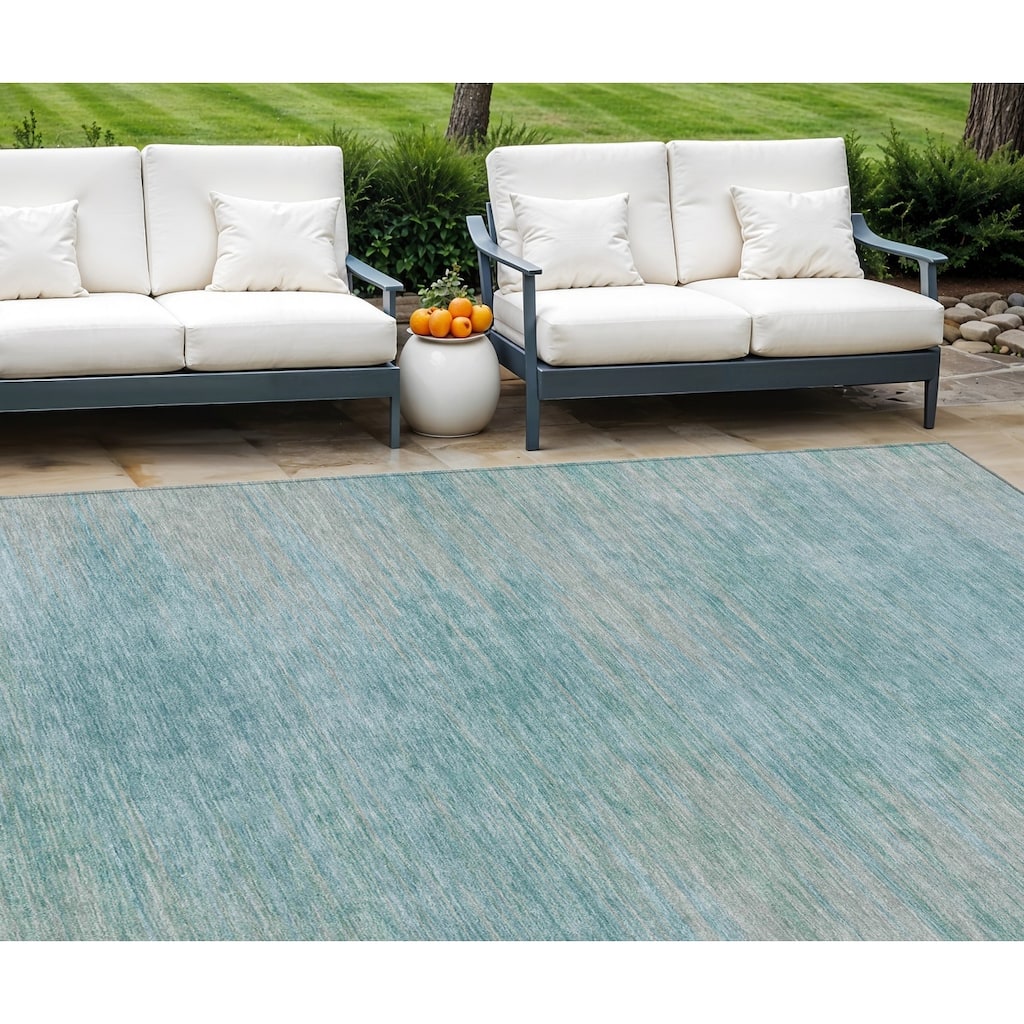 HomeRoots Abstract Transitional Rectangle Outdoor Rug